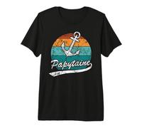 Papytaine Est Papy Et Capitaine pour Grand-père Marin T-Shirt Haut de Gamme