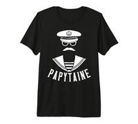 Papytaine, Grand-père, Papy Capitaine Marin Humour Bateau T-Shirt Haut de Gamme