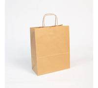 Paq.25 sacs kraft brun vergé, 22x10x27cm - Kraft