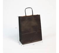 Paq.25 sacs kraft vergé, 22x10x27cm,Noir - Noir