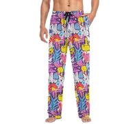 PAQGSREM Pantalon de pyjama graffiti Street Art pour homme avec poches, pantalon de nuit pour homme, taille S, Graffiti Street Art 21216777, S