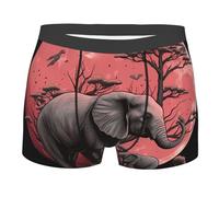 PAQOLSMCKR Boxer extensible pour homme - Motif lune et éléphant - Pour évacuer l'humidité, Noir , M-L