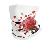 PAQOLSMCKR Cache-cou pour homme et femme - Masque péritel à lémurien à queue annelée - Séchage rapide - Pour la pêche, Vélo rouge avec fleurs, Taille unique