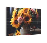 PAQOLSMCKR Casse-tête carré en brique de construction - Arrangement de fleurs d'été - Puzzle de blocs photo personnalisés pour adultes - Décoration d'intérieur - Cadeau
