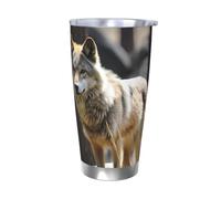 PAQOLSMCKR Gobelet isotherme en acier inoxydable avec couvercle de 591 ml - Gobelet isotherme à double paroi pour le voyage - Tasse à café réutilisable en voiture pour le café
