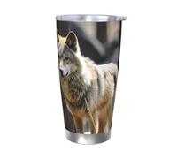 PAQOLSMCKR Gobelet isotherme en acier inoxydable avec couvercle de 591 ml - Gobelet isotherme à double paroi pour le voyage - Tasse à café réutilisable en voiture pour le café