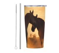 PAQOLSMCKR Gobelet isotherme en acier inoxydable avec couvercle de 591 ml - Tasse à café réutilisable à double paroi pour le voyage - Tasse à café isotherme à double paroi pour café