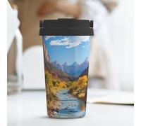 PAQOLSMCKR Gobelet isotherme en acier inoxydable avec couvercle Zion National Park Tasse à café pour voyage réutilisable en voiture Tasse isotherme à double paroi pour café