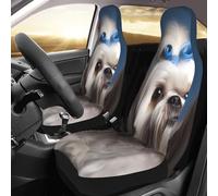 PAQOLSMCKR Lot de 2 housses de siège de voiture pour voiture Shih Tzu - Avec sangle élastique - Imperméables - Accessoires automobiles