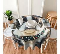 PAQOLSMCKR Nappe ronde de 152 cm, imperméable, anti-déversement, motif terrier de Boston, décoration de table de style rustique pour salle à manger, fête, mariage