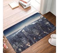 PAQOLSMCKR Paillasson antidérapant - 60 x 40 cm - Lavable en machine - Motif ville de New York - Pour intérieur et extérieur - Pour garage, terrasse, porche, ferme