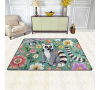 PAQOLSMCKR Paillasson antidérapant - Attrape la saleté - Lavable en machine - Motif animaux de lémurien - Pour intérieur et extérieur - Pour garage, terrasse, porche, ferme