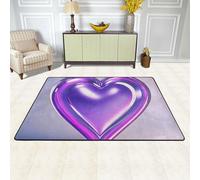 PAQOLSMCKR Paillasson antidérapant - Attrape la saleté - Lavable en machine - Motif cœurs violets - Pour intérieur et extérieur - Pour garage, terrasse, porche, ferme