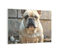 PAQOLSMCKR Puzzle de briques de construction carré bouledogue français - Puzzle de blocs de construction personnalisés pour adultes - Décoration d'intérieur - Cadeau