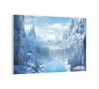 PAQOLSMCKR Puzzle de briques de construction carré de neige et de glace - Puzzle de blocs de construction personnalisés pour adultes - Décoration d'intérieur - Cadeau