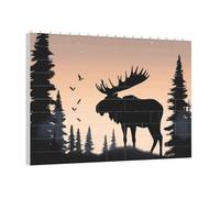 PAQOLSMCKR Puzzle de briques de construction carré montagne pin sauvage bloc de construction puzzle de bloc photo personnalisé pour adultes décoration d'intérieur cadeau