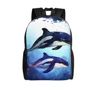 PAQOLSMCKR Sac à dos léger pour homme et femme avec motif lémurien à queue annelée, sac à dos de voyage pour ordinateur portable, Orca Killer Whale., taille unique