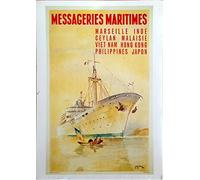 Paquebot - Messageries Maritimes - Marseille - viet Nam - G. de Gachon - 10x15 cm CARTE POSTALE
