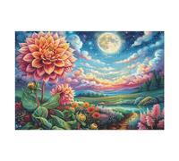 Pâquerette au Clair de Lune 1000 Pieces Casse-tête Expert Confirmé en Carton Épais Rigide Très Difficile Niveau Expert Motif Complexe Cadeau Anniversaire Premium 1000 PCS/75x50cm
