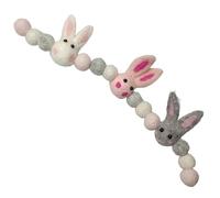 Pâques Bunny Garland, Joyeuses Pâques Bunny Garland, Bannière de porte de lapin Bohême de Pâques Garland, Fournitures de fête à la main décoration de couronne de balle colorée pour la cheminée