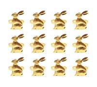 Pâques Bunny Neunkin Anneaux 12pcs Metal Rabbit Rabbit Renser Les Porte-Anneaux Serviède Holder Centorpiece Décor pour Le Dîner De Banquet De Fête De Pâques