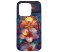 Pâques Chrétienne Croix Lys Printemps Résurrection Coque pour iPhone 15 Pro