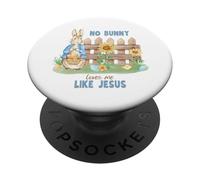 Pâques chrétiennes No Bunny Loves Me Like Jesus God Love Faith PopSockets PopGrip Adhésif