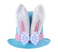 Pâques Haut Chapeau Bleu Avec Lapin Oreilles Et Nœud Cravate Nouveauté Habillage