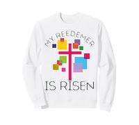 Pâques Jésus Mon rédempteur VIT il est ressuscité Tombeau crucifié Sweatshirt