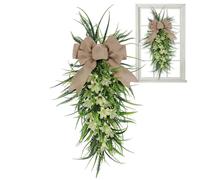 Pâques Lily Floral Swag Wreath 11, 8x23, 6 Pouces - Swag de Porte d'entrée réaliste avec nœud d'arc - pour Le Printemps, Le Jardin, la Porte de décoration 'Appartement