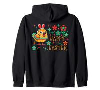 Pâques Rétro Happy Easter Poussin Fleurs Style rétro Sweat à Capuche