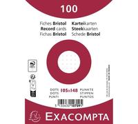 Paquet 100 fiches sous film - bristol dots non perforé - 105x148mm - Blanc
