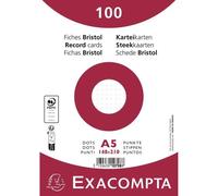 Paquet 100 fiches sous film - bristol dots non perforé - 148x210mm - Blanc