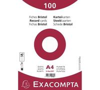 Paquet 100 fiches sous film - bristol dots non perforé - 210x297mm - Blanc