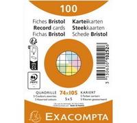 Paquet 100 fiches sous film - bristol quadrillé 5x5 non perforé 74x105mm - Blanc