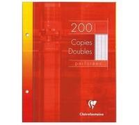 Clairefontaine 4421C Un Étui de Copies Doubles Perforées - 17x22 cm - 100 Pages Grands Carreaux - Papier Blanc 90 g - Étui Réutilisable