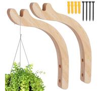 Paquet 2 Crochets pour Plantes Suspendues, Jardinières Murales en Bois pour Plantes D'intérieur, Cintre pour Plantes D'intérieur Robuste pour Lanternes, Support Fleurs, Carillons éoliens, Jardinière