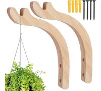 Paquet 2 Crochets pour Plantes Suspendues,Jardinières Murales en Bois pour Plantes D'intérieur,Cintre pour Plantes D'intérieur Robuste pour Lanternes,Support Fleurs,Carillons éoliens,Jardinière