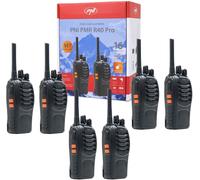Paquet 6 radios Portables PMR R40 Pro Piles, chargeurs et écouteurs Inclus