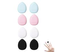 Paquet 8 éponges houppettes,mini mélangeur beauté tampons maquillage pour les yeux du visage avec sangle support doigt pour fond teint liquide Halloween costume festival maquillage cosmétiques outil