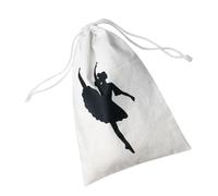 Paquet à Chaussures de Danse Classique Beige à Cordon en Velours | Accès Rapide et Séparation, pour Studio et Gym, Motif Ballet Élégant