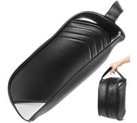 Paquet à Chaussures de Golf Fermeture Éclair Noir, en Cuir, Poignée | Paquet de Rangement Respirant, Protection la Poussière, Format 1 Pièce, pour Voyage et Organisation