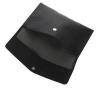 Paquet à Documents en Cuir Noir à Fermeture Pression A4 | Organisation Solide des Dossiers, Usage Bureau et Entretiens, Rangement Soigné pour Cartes et Chèques