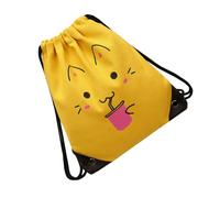 Paquet à Dos à Cordon pour Garçon et Filles, Cartable Élève Jaune en | Book Bag, Usage École et Sorties, Capacité Modérée, Accueille Trousses, Cahiers, Polyester et Cuir