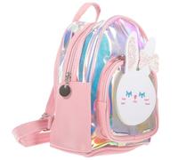 Paquet à Dos Lapin Transparent Holographique pour Garçon et Filles, Rose | Tpu et Pu, Fermeture Éclair Robuste et Fluide, Style Adorable, pour École et Affaires