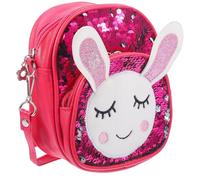 Paquet à Dos pour Fille Lapin Pourpre à Sequins, Léger, Fermeture Éclair | Polyester Pu et Métal, Usage Quotidien, Sortie Courte et Camping, Bandoulière Garçon et Filles, Large Application