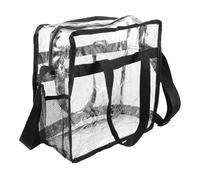 Paquet à Main Transparent PVC avec Bandoulière, Poignée et Fermeture | Contrôle Rapide aux Entrées, Contenu D’un Coup D’œil, pour Voyage, Salle et Files