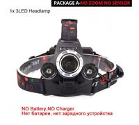 Paquet A No Batétry - Lampe Frontale Intelligente À Led Avec Capteur Ir, Torche Étanche, Haute Puissance, Rechargeable, 5/3, T6 Zoom, 18650