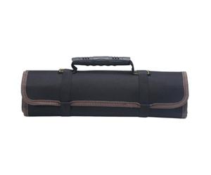 Paquet à Outils Moto Enroulable Noir, Protection Pluie, Multi-Poches | Tissu Résistant, Fixation Guidon ou Poutre, Usage Atelier Garage, Rangement pour Ciseaux et Sondes