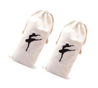 Paquet à Pointe de Ballet Cordon, Lot de 2, Anti-poussière | Velours Lint et Toile, Format Mince de Voyage, pour Pointes et Pantoufles, Blanc